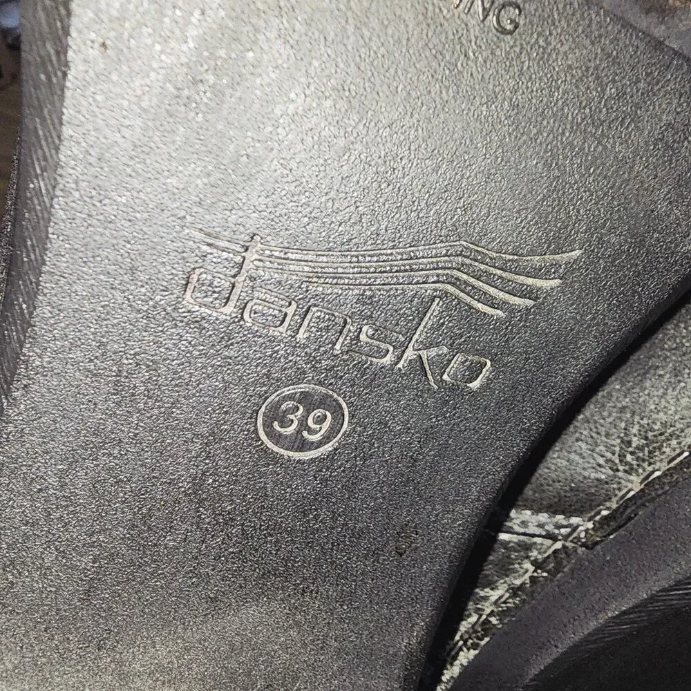 Dansko Harlene Black Leather Women's Clog Booties